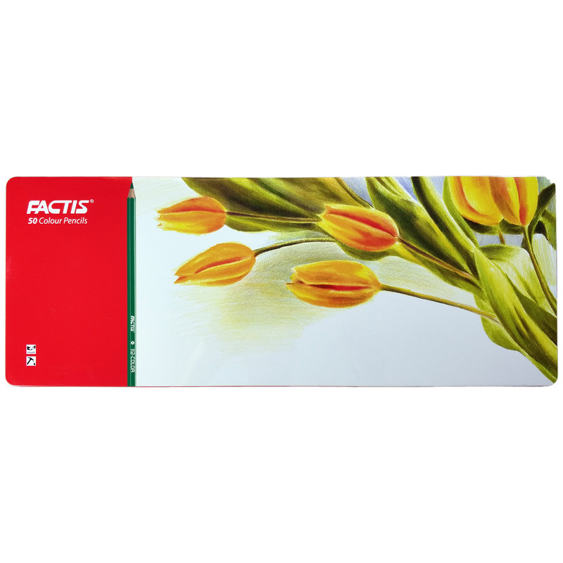 مداد رنگی 50 رنگ فکتیس کد f07112650 طرح گل‌های لاله