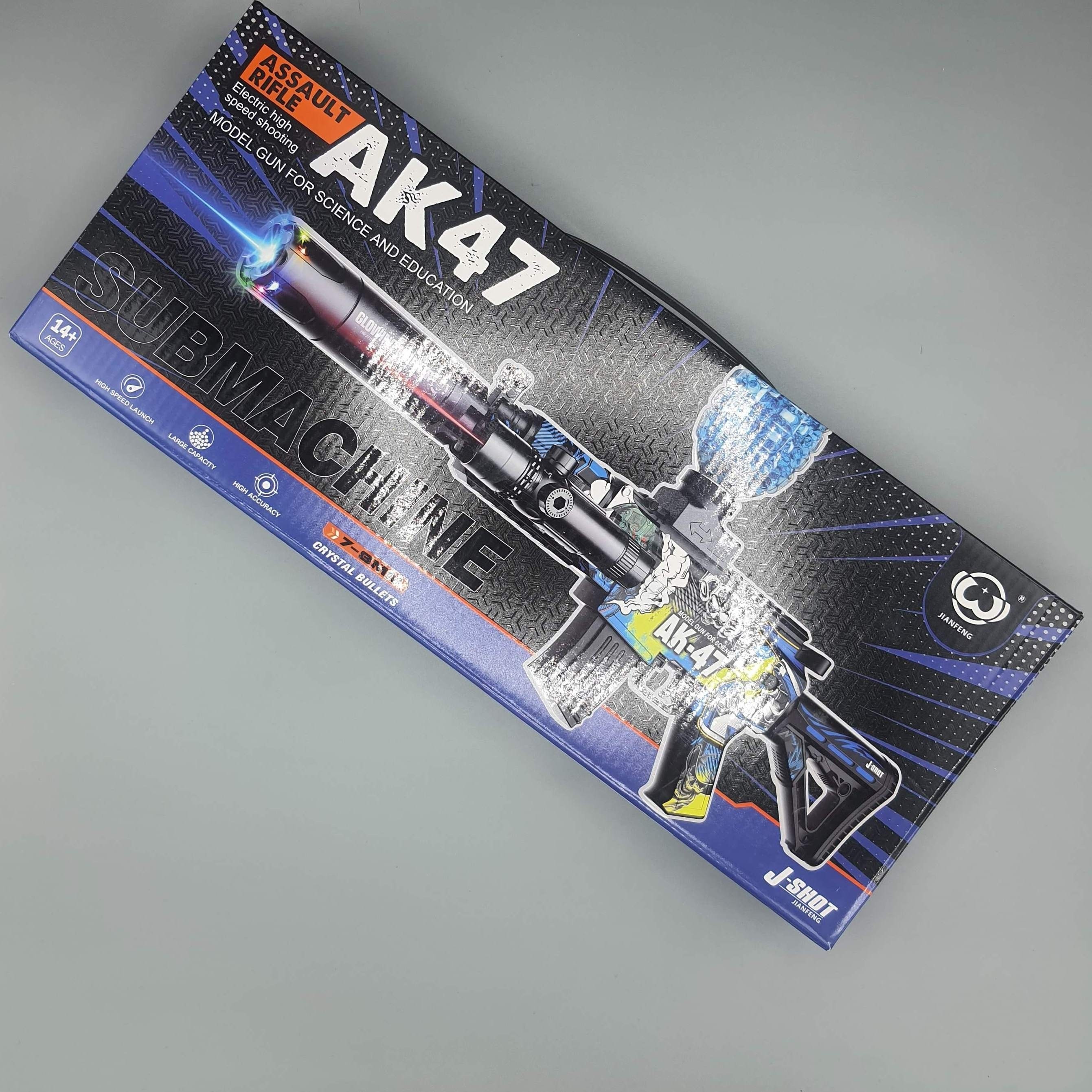 اسباب بازی تفنگ k47 تیر ژله پرت کن مدل شارژی رگباری و تک تیر