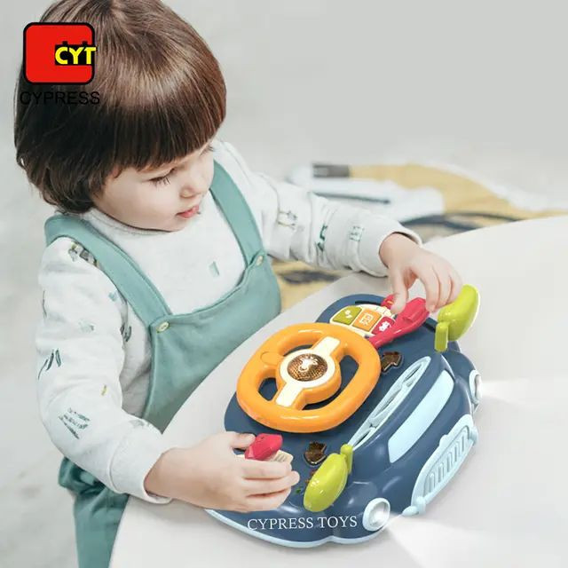 اسباب بازی مدل فرمان موزیکال طرح ماشین کودک کد 04